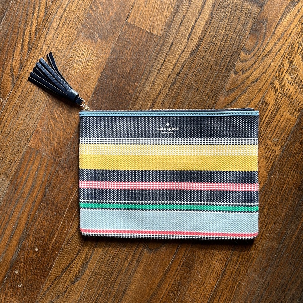 Kate Spade striped clutch